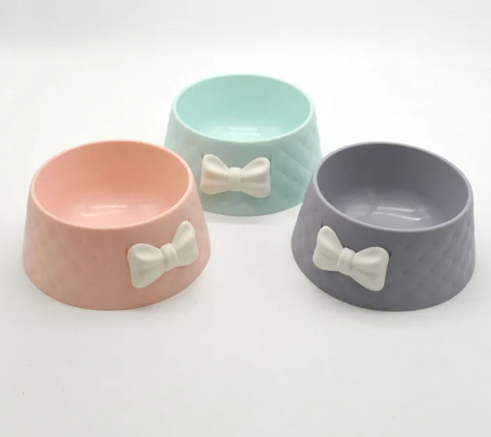 Usd2.98/pc миска для домашних животных кошек собак кормушка воды с белым бантом pp 5