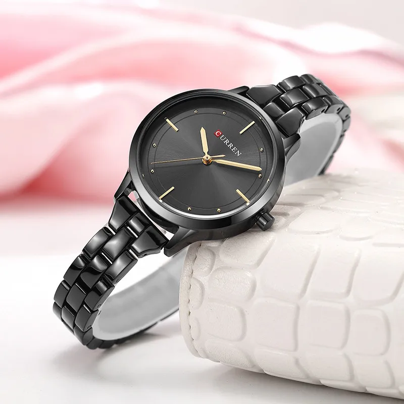 Часы CURREN женские кварцевые роскошные брендовые водонепроницаемые наручные из