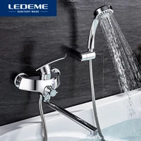 ledeme bathroom shower faucet set brass bathtub shower faucet bath shower tap chrome plated shower head wall mixer tap l2270