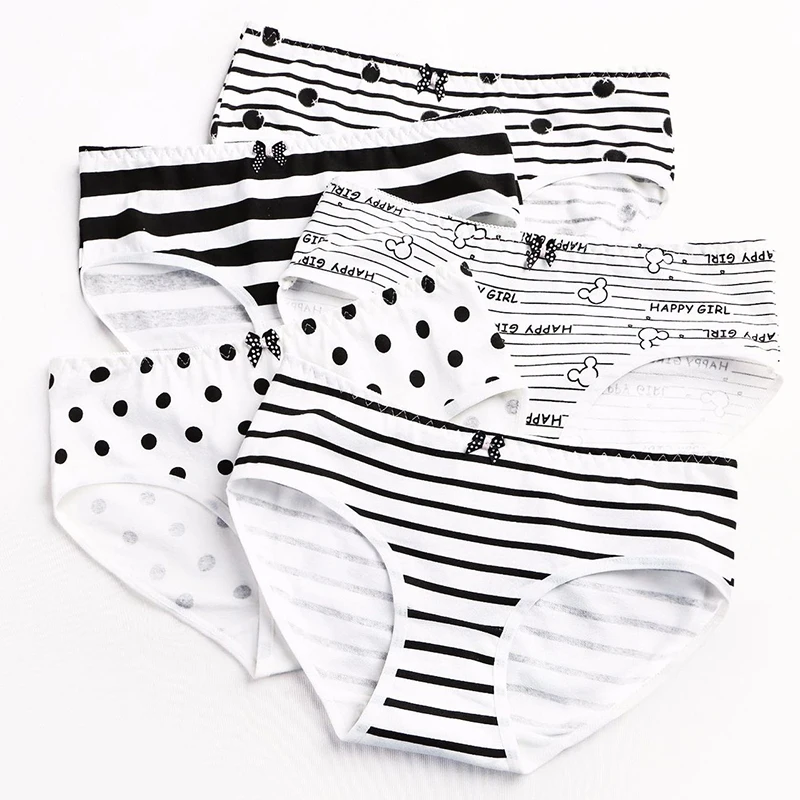 Трусики женские хлопковые в черную точку пикантные модные трусики дышащее