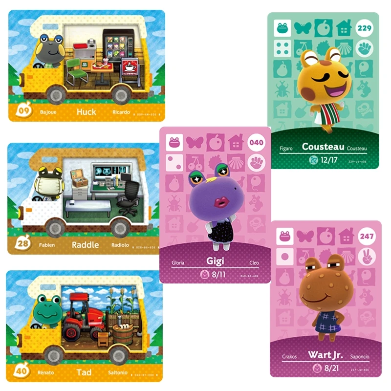 

18pcs Frogs Animal Croxxing Villagers New Horizons NFC Game Cards Lily Ribbot Henry Ntag215 Tags NS Switch WiiU Card