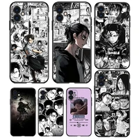 attack on titan japanese anime for apple iphone 13 12 11 mini 8 7 6s 6 xs xr x 5 5s se 2020 pro max plus black soft phone case