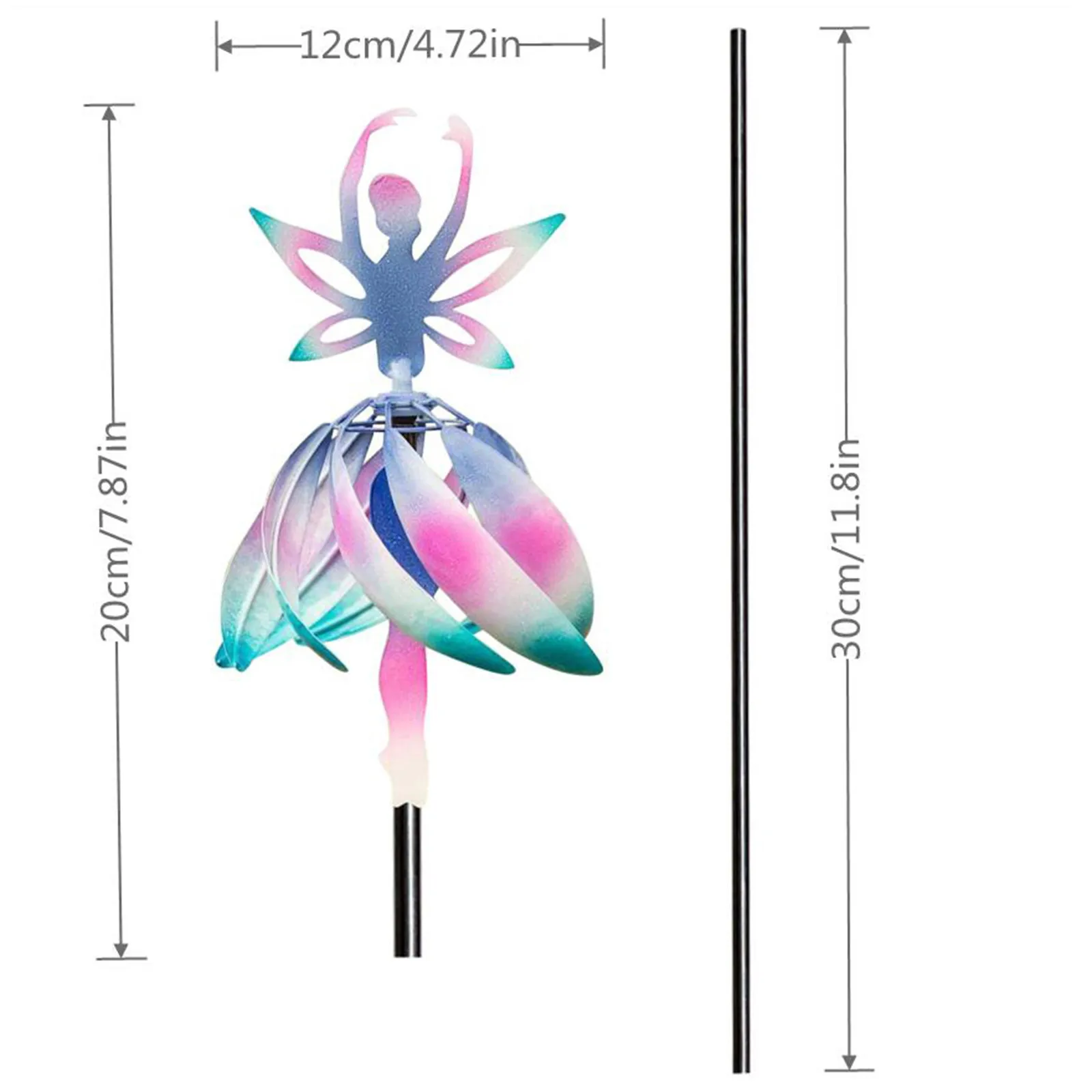 

Ballet Spinning Girl Rotating Wind Spinners Wind Chimes Ballerina Color Changing Colorful Outdoor Windmill Garden Stakes Decor