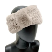 women headband winter autumn elastic real rex rabbit fur neck scarf for girls hair band ladies fashion new design
