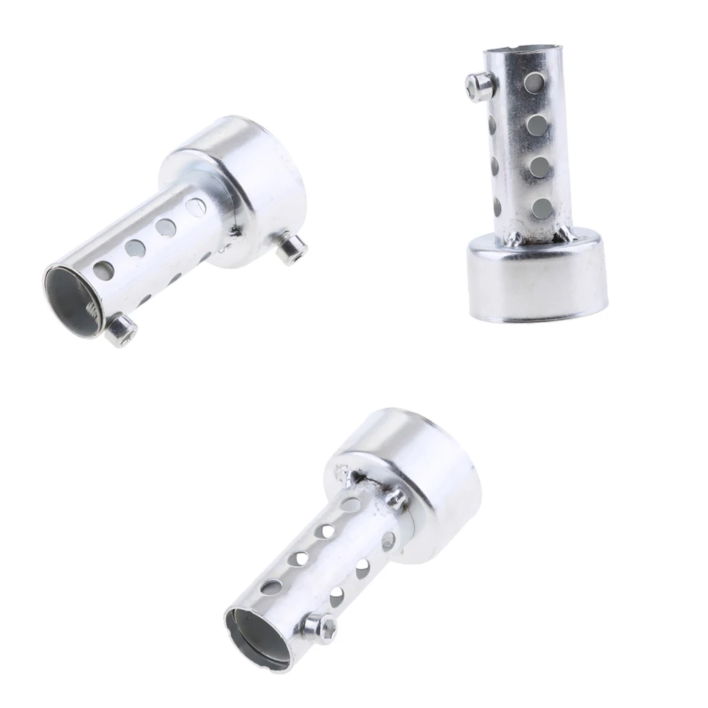 3 Pack Aluminum Universal Motorcycle Exhaust Silencer 42mm 45mm 48mm inch Length Silver | Автомобили и мотоциклы