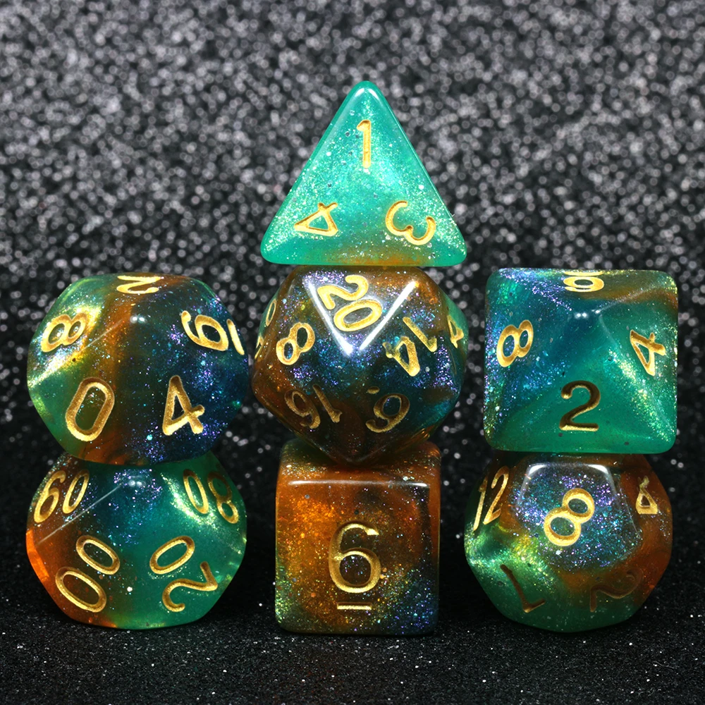 Супер Вселенная Галактика игральные кости DND набор D4-D20 Подземелья и Драконы РПГ лучшие подарки 8 цветов на выбор игра в кости - Цвет: Cats Eye Nebula