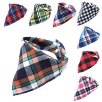 20 pcs new scottish wind colorful triangle pet saliva towel adjustable dog scarf triangle towel pet supplies accessories