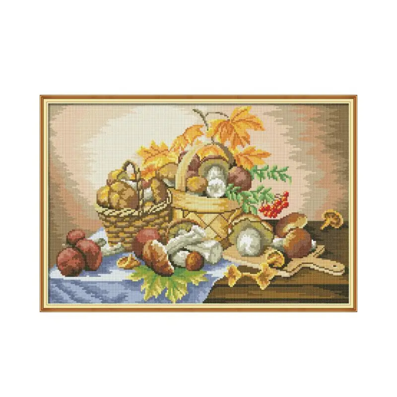 

A basket of mushrooms Diamond painting cross stitch kit Square Round Drill stitching embroidery DIY handmade needlework
