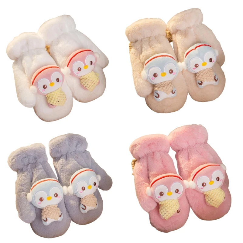

Plush Thicken Warm Adult Gloves Cold Winter Mittens Students Full Finger Gloves