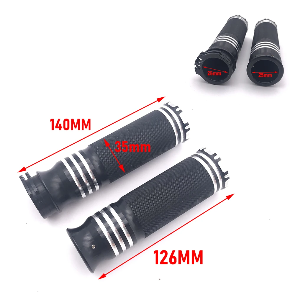 1 пара 25 мм ручки для Руля Мотоцикла черные серебристые резиновые пластиковые Harley