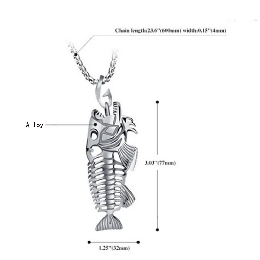 Подвески в виде рыбных костей и рыболовных крючков подвески из нержавеющей стали