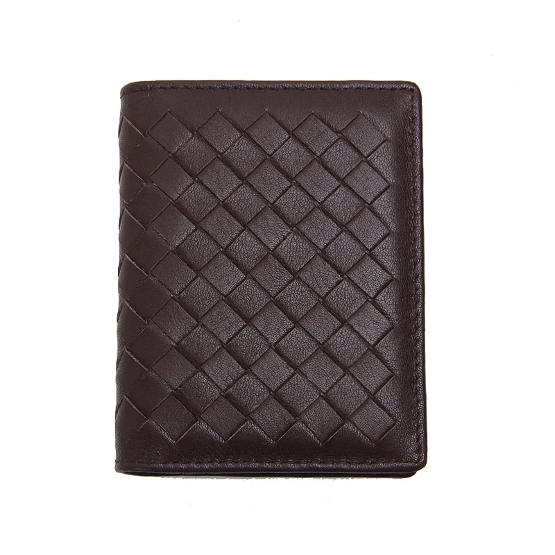 LANSPACE genine мужской кожаный чехол для карт с именем высокое качество тканые