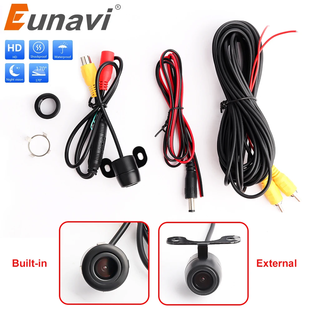 

Eunavi Universal Car Rear View Parking Assistance Camera Hd Color Night Version Reverse Drive Cmos Wide Angle waterproof