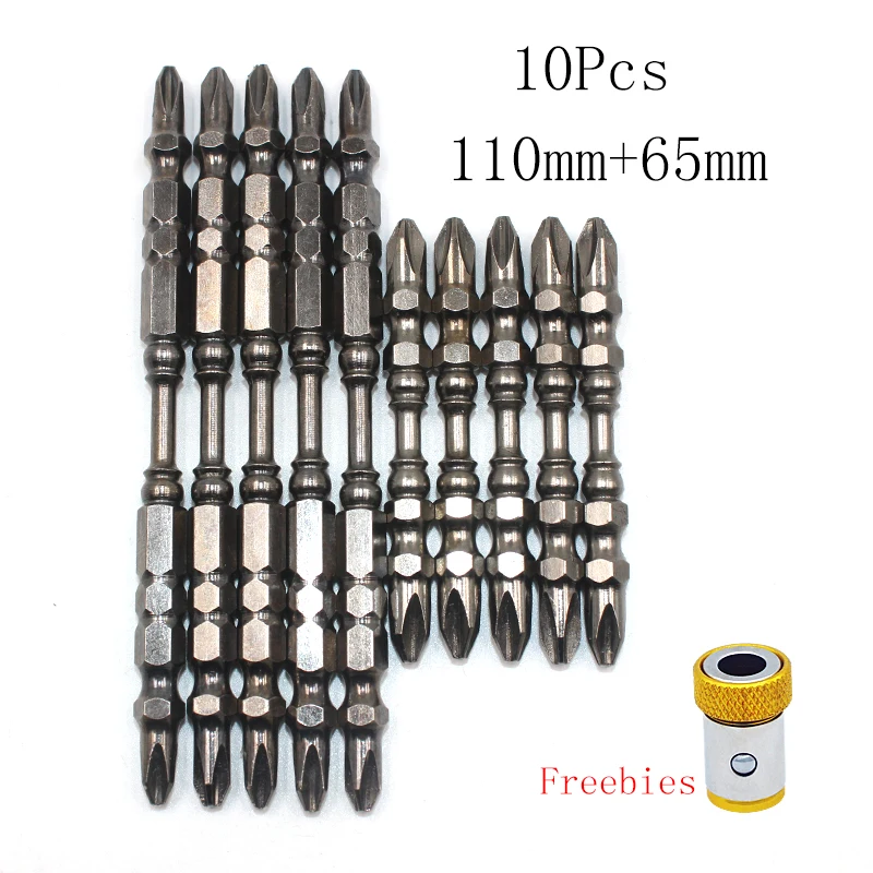 5/10PCS double-head PH2 screwdriver set 65-110mm 1/4 magnetic cross non-slip hand tool ring bit Accessories | Инструменты