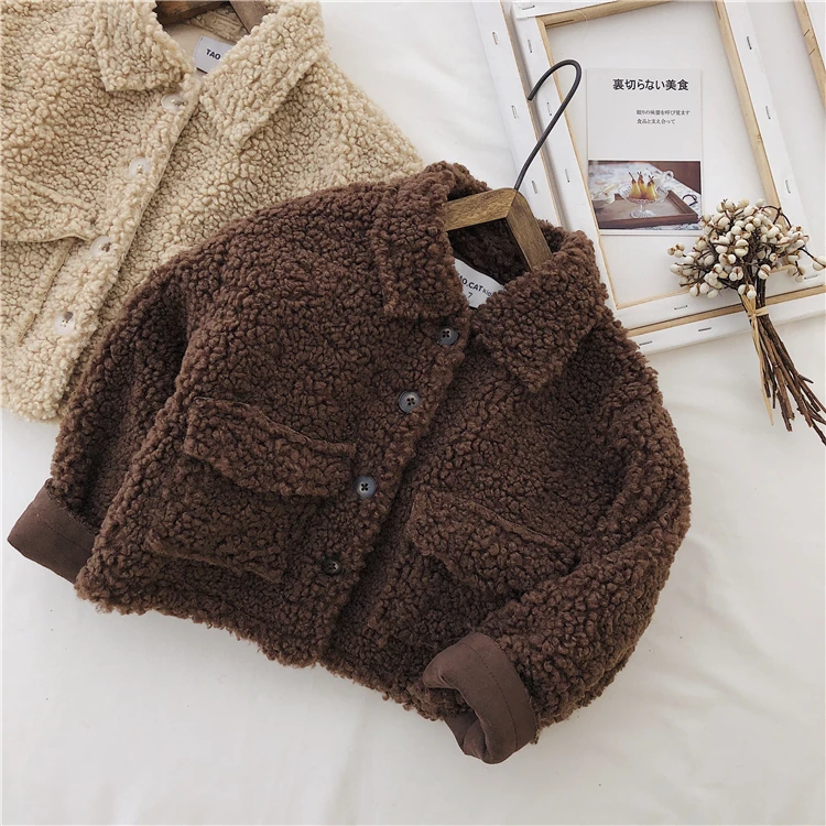 WLG/зимние плотные куртки для мальчиков и девочек Детские Бежевые Коричневые