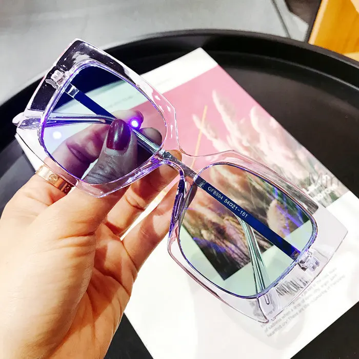 2019 fashion candy color sunglasses for ladies pink frame transparent ocean lens men's vintage square uv FML | Аксессуары для