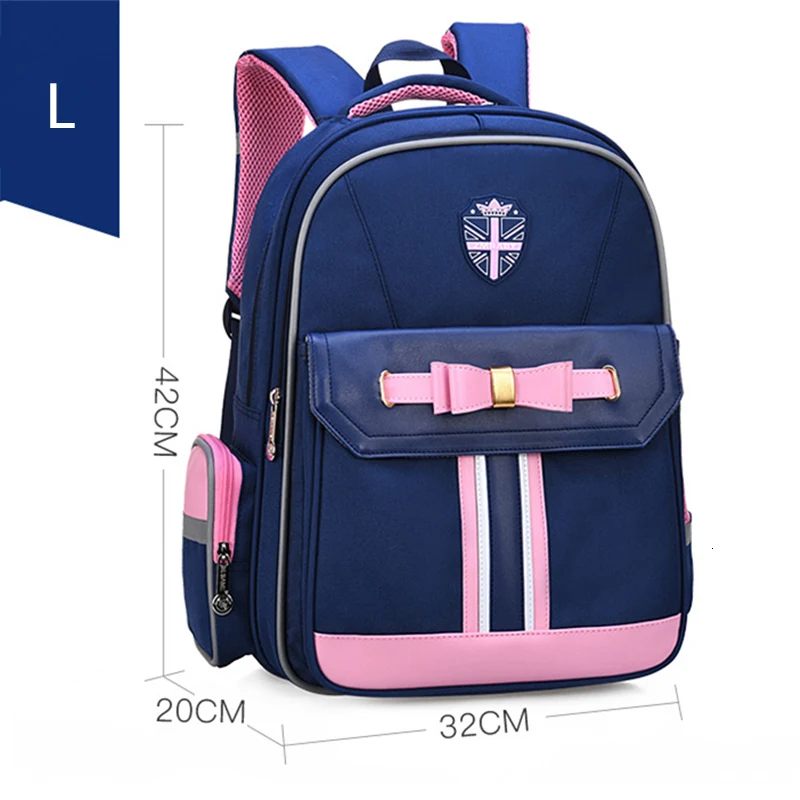British style fashion bow children's school backpack for teen girls Reduce the burden schoolbags Waterproof kids school bag