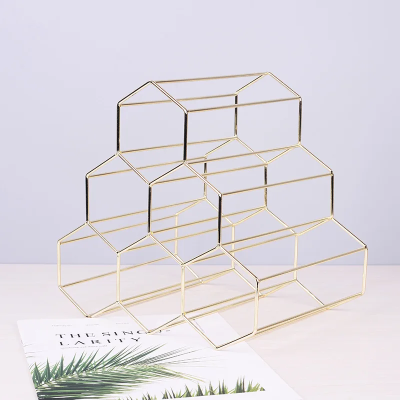 Стойка для красного вина золотого цвета в европейском стиле|Винные шкафы| |