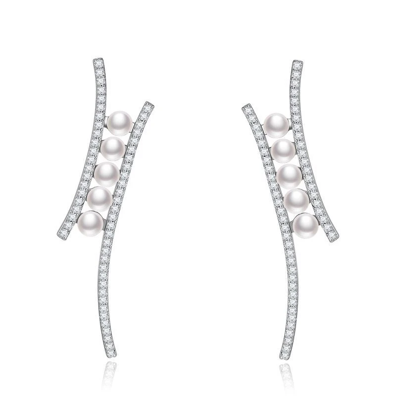 

【MeibaPJ 】Fashion S925 Sterling Silver Pearl Earrings Fine Weddings Luxury Brand Jewelry for Women Free Shipping