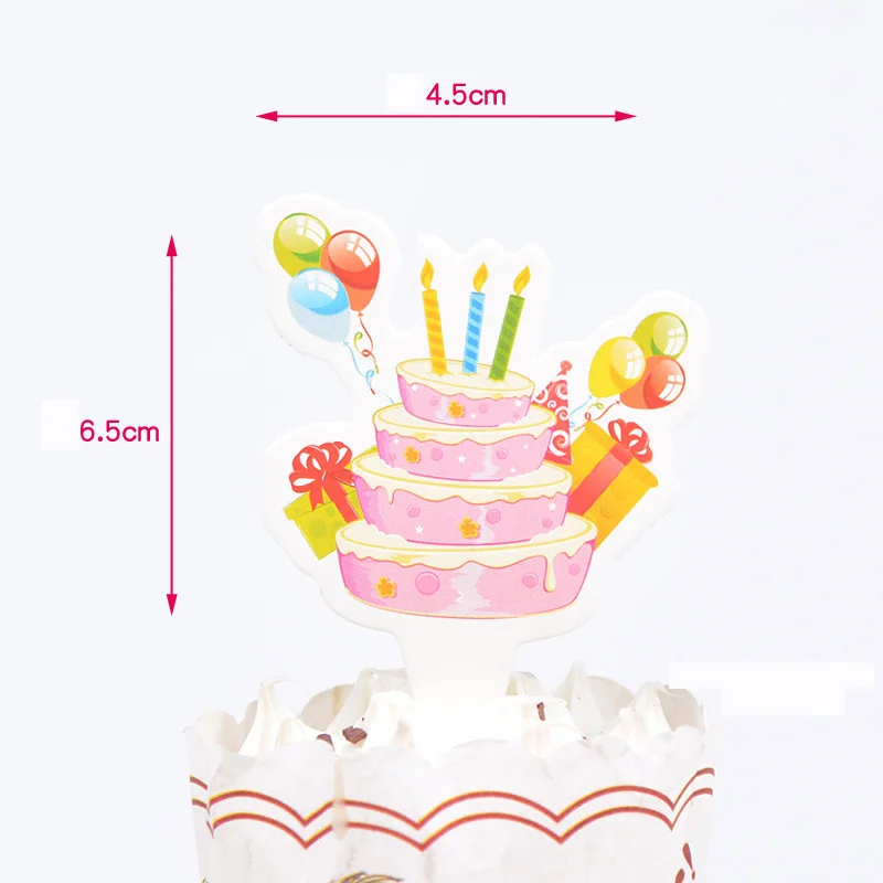 9 10 шт./лот бумажный мультяшный воздушный шар Hello Kitty Медведь Свинья с днем рождения кекс Топпер детский душ принадлежности для юбилейной вечеринки - Цвет: 9