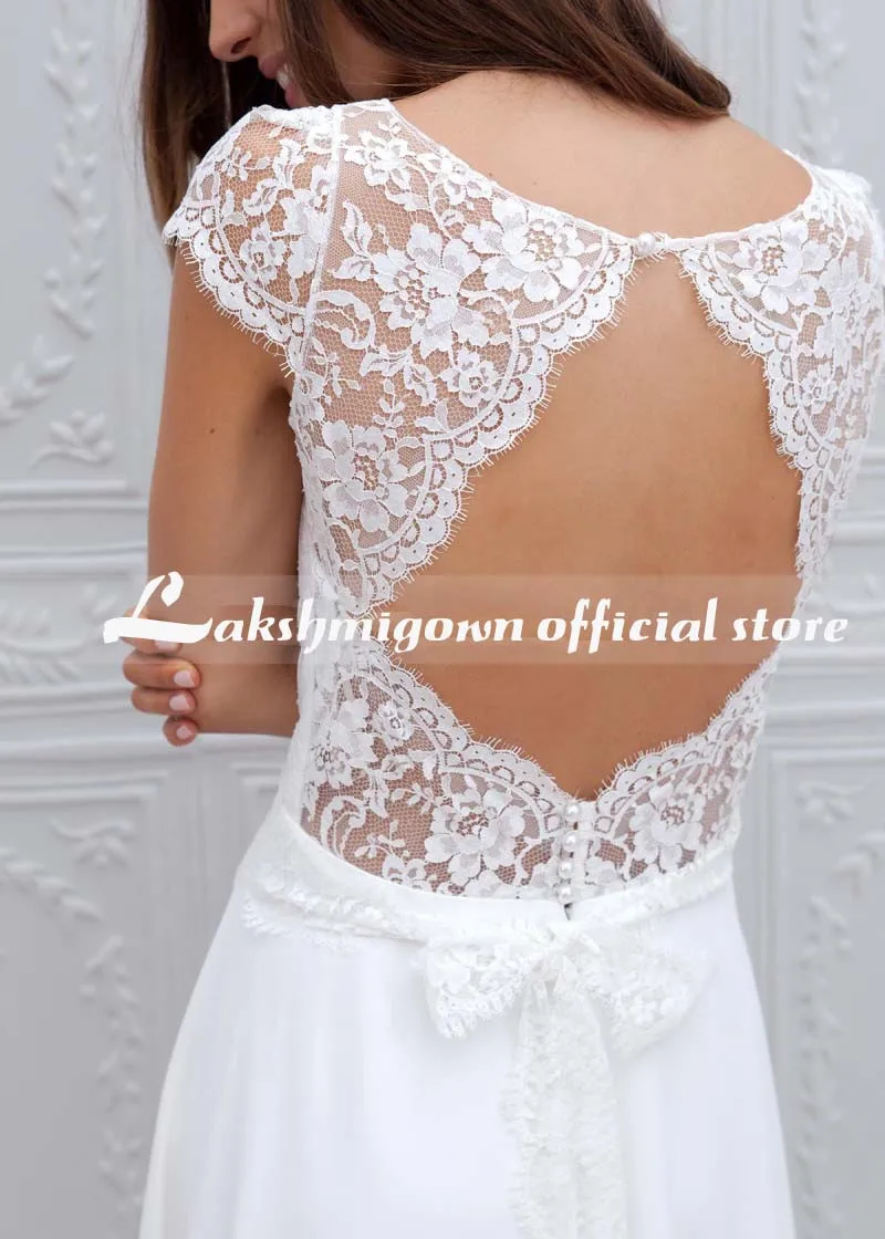 

Simple Boho Wedding Dress Beach Robe de mariee Off The Shoulder Bridal Dress Chiffon Wedding Dresses