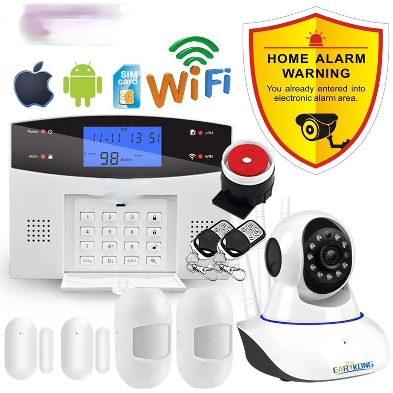 Wi Fi GSM домашняя охранная сигнализация Системы 433 МГц пожарный извещатель