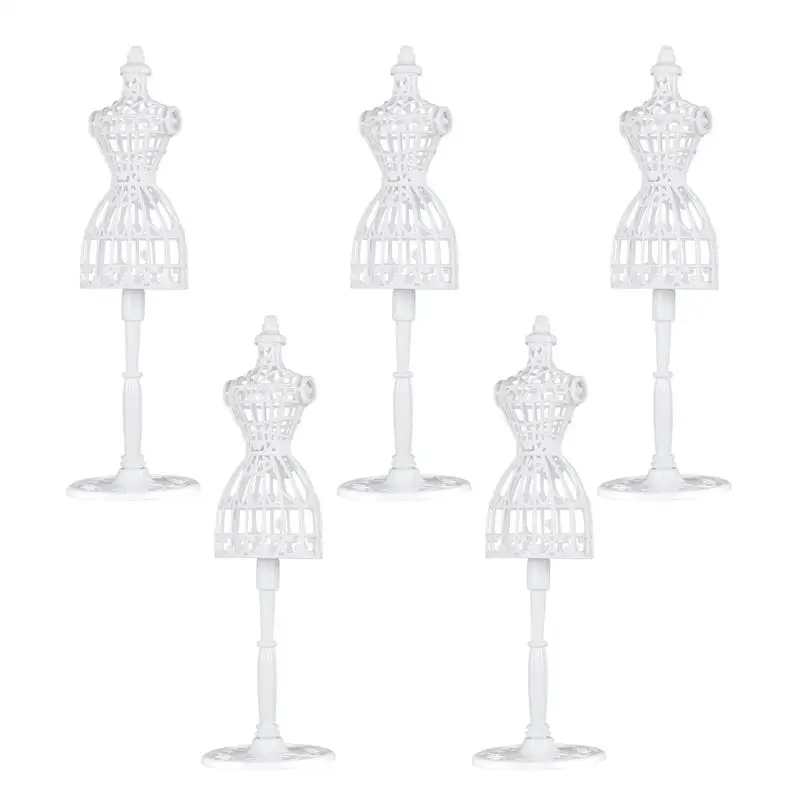

5PCS Dress Clothes Gown Hollow Model Hanger Stand Rack Holder Girls Mannequin Fantasy Doll Display Holder for Barby Dolls