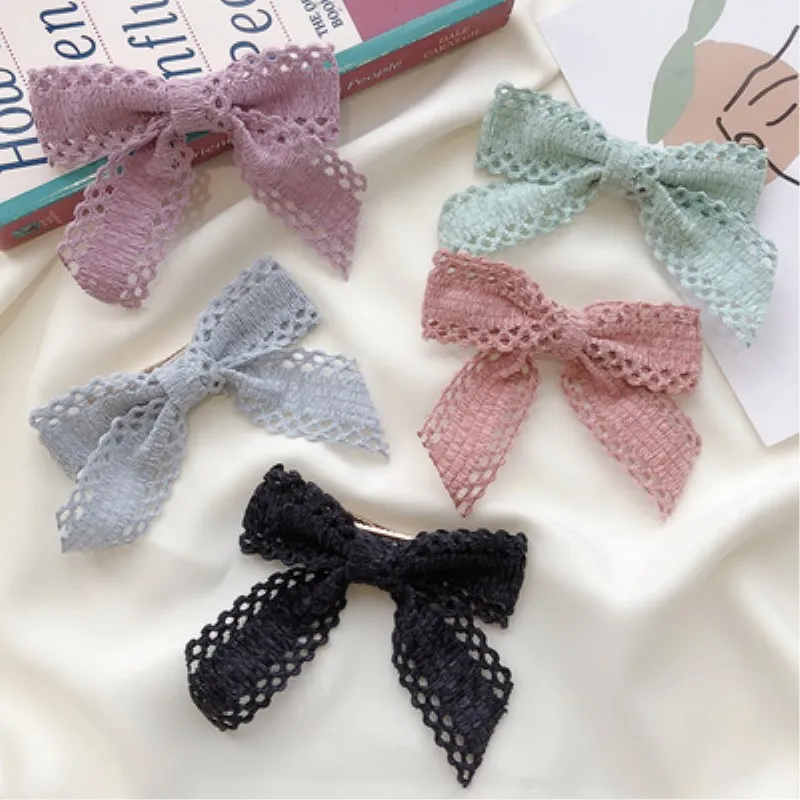 

new Girls Butterfly Hair Pins Bow Hair Accessories Lace Hair Clip Toddlers Hollow Out Hairpins Hair Wear Barrettes for Women