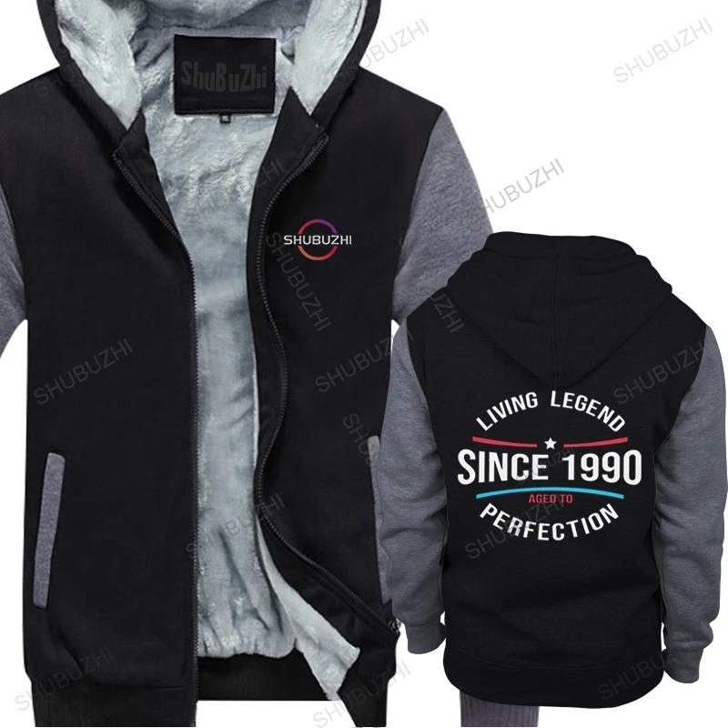 

Living Legend Since 1990 Shirt Aged To Perfection thick hoodies Men Cotton 32th 32 Years Old Birthday Gift warm jacket coat Top