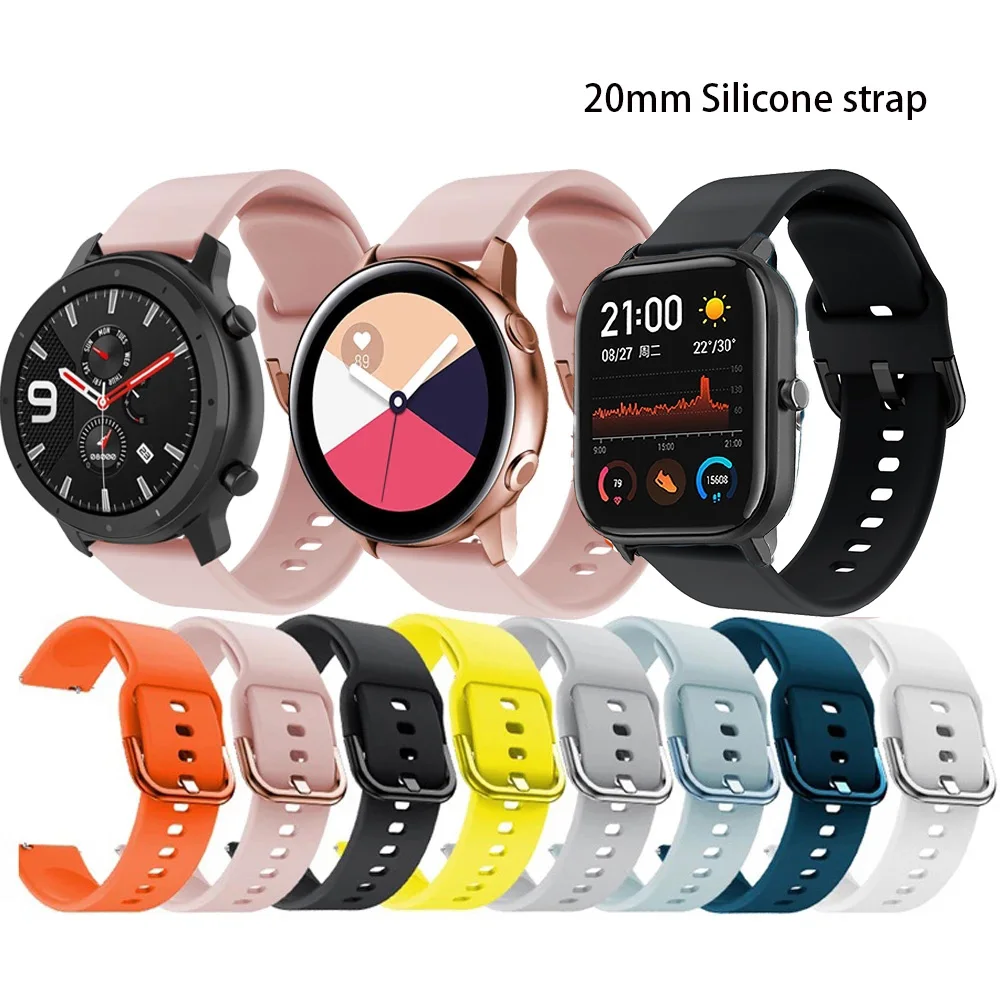 Ремешок 20 мм для Huami Amazfit Bip U BIT Youth силиконовый браслет GTS GTR 42 Аксессуары браслета |