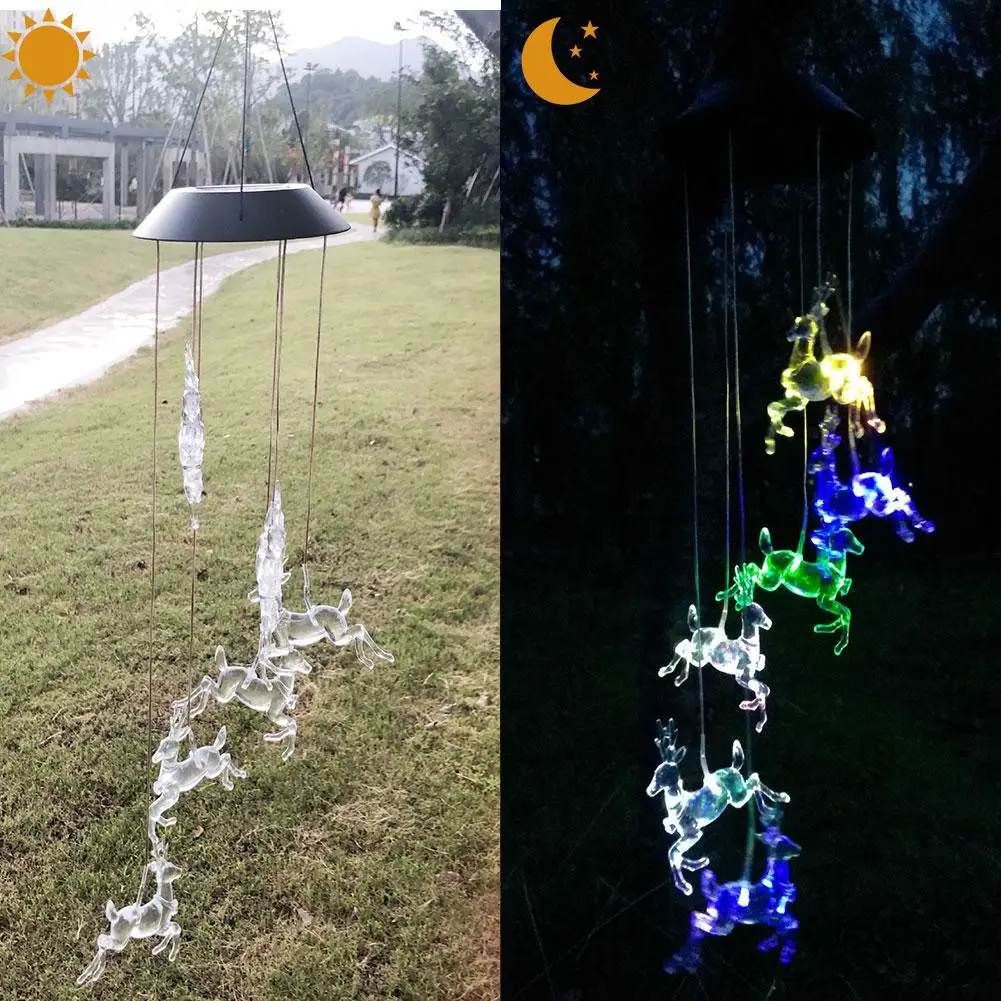 Светодиодная гирлянда с 6 светодиодами на солнечной батарее цветная