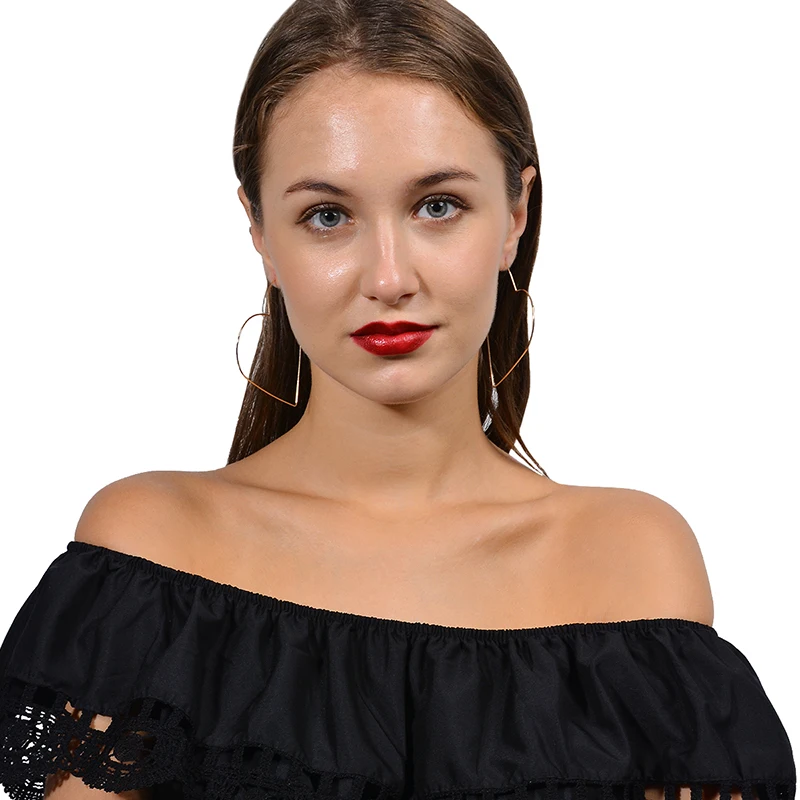 Женские серьги кольца в стиле панк M MISM металлические с сердечками и звездами