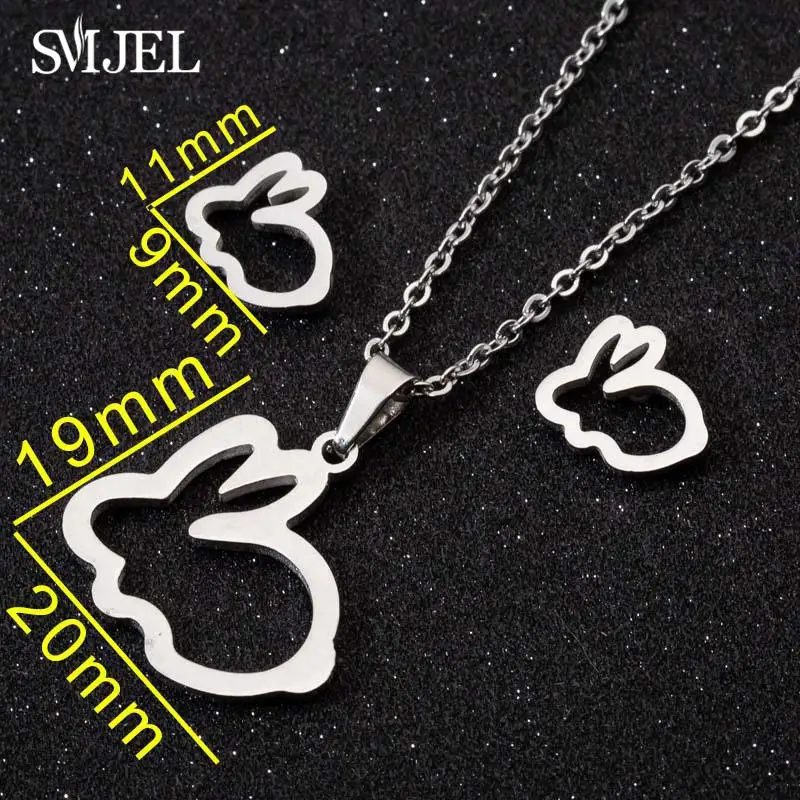 

New Stainless Steel Rabbit Moon Crown Necklaces for Women Kid Gold Color Tiara Charm Necklace Wedding Jewelry Wholesale 2021