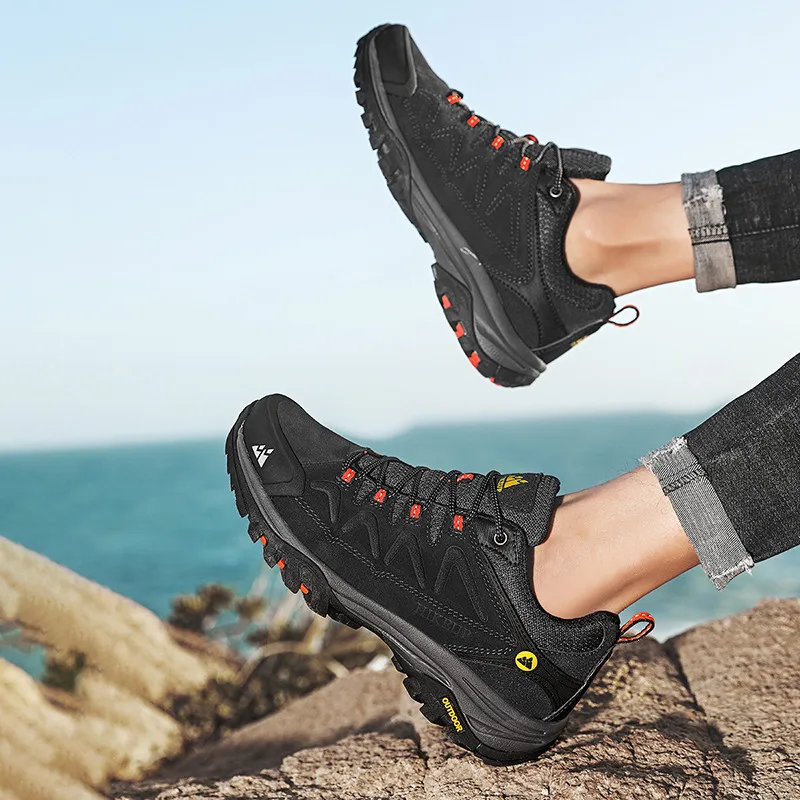 Brand Men's Hiking Shoes Genuine Leather Outdoor Hunting Shoes Men Sport Trekking Walking Mens Tactical Sneakers botas de caza