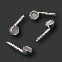 4pcs silver plated 3d dj music earplug pendants hip hop style necklace earring accessories diy charms jewelry crafts making