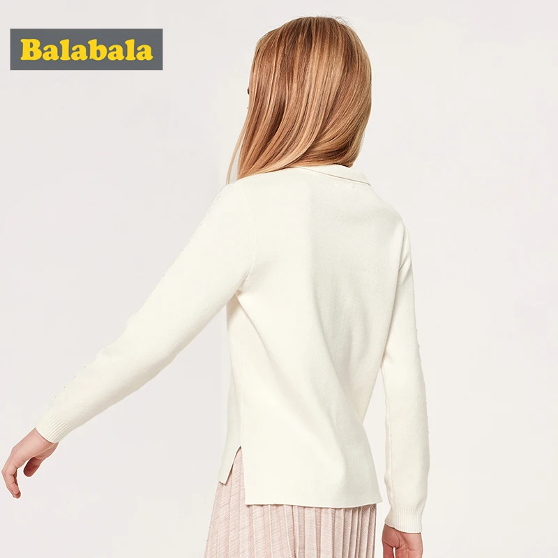 Balabala Girls sweater children's bottoming shirt new spring clothing big children's sweaters fashionable girl