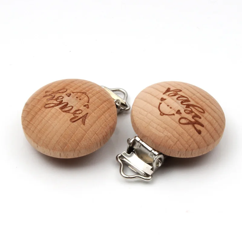 Зажимы для соски деревянные из бука 35 мм 2 шт. | Украшения и аксессуары