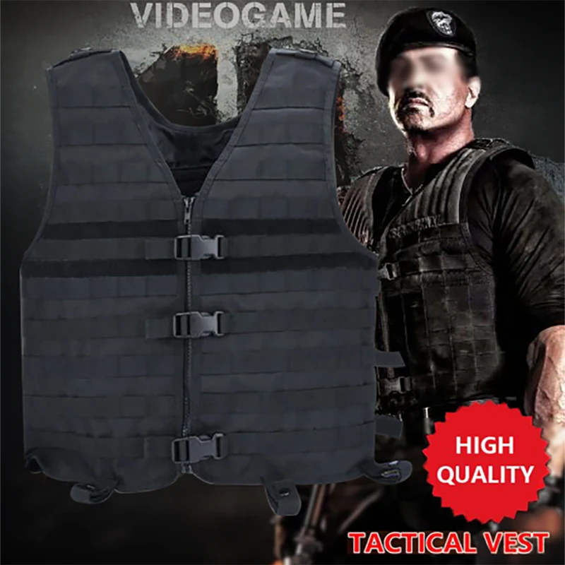 

New Lightweight Military MOLLE Tactical Vest CS Airsoft Paintball Body Armor Training Suit Combat Mens Hunting Field Jacket