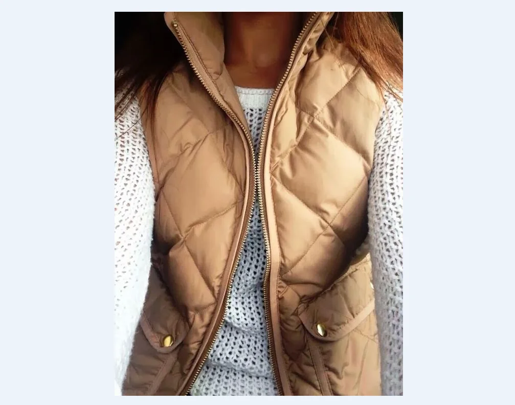 

Women Casual Winter Sleeveless Coat Turtleneck Jacket Zipper Cardigan Suit Vest With pockets Warm Fashion Unique Waistcoat New