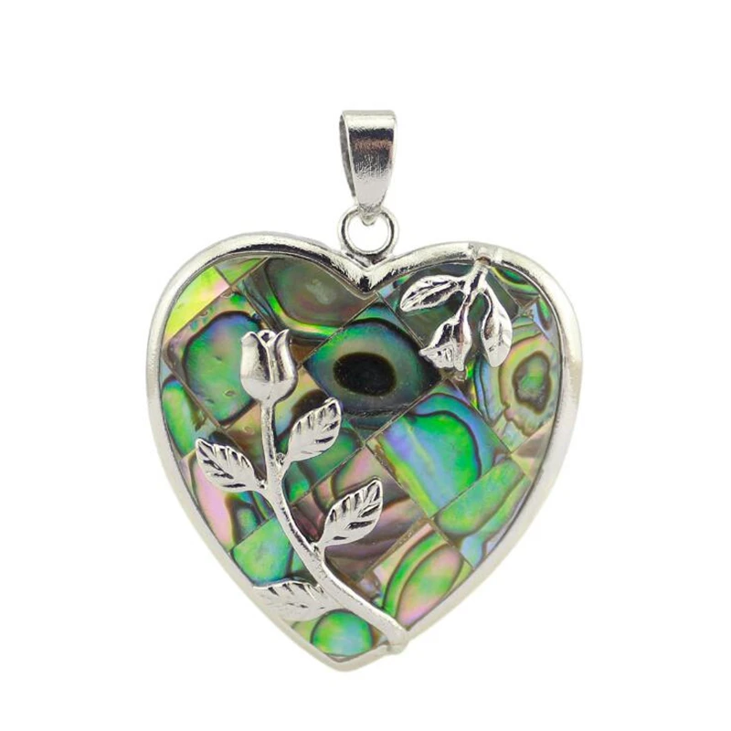 

Charming colorful Natural Abalone Shell Heart Shape Pendants Fashion Necklace Pendant Jewelry Supplies Fashion collocation