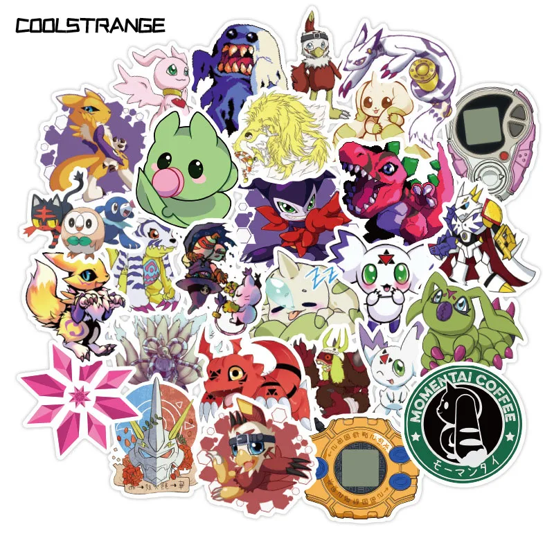 50 шт./упак. Digimon наклейки с монстрами для костюмированной вечеринки по японскому