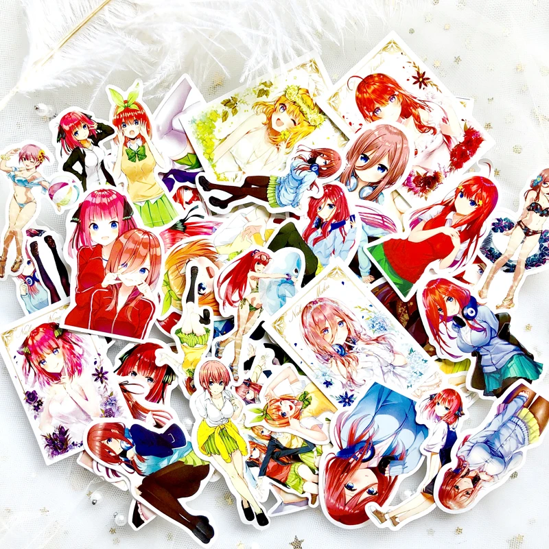 

50 Pcs Kids Toys The Quintessential Quintuplets Anime Stickers Cartoon Graffiti Skateboard Luggage Waterproof Stickers