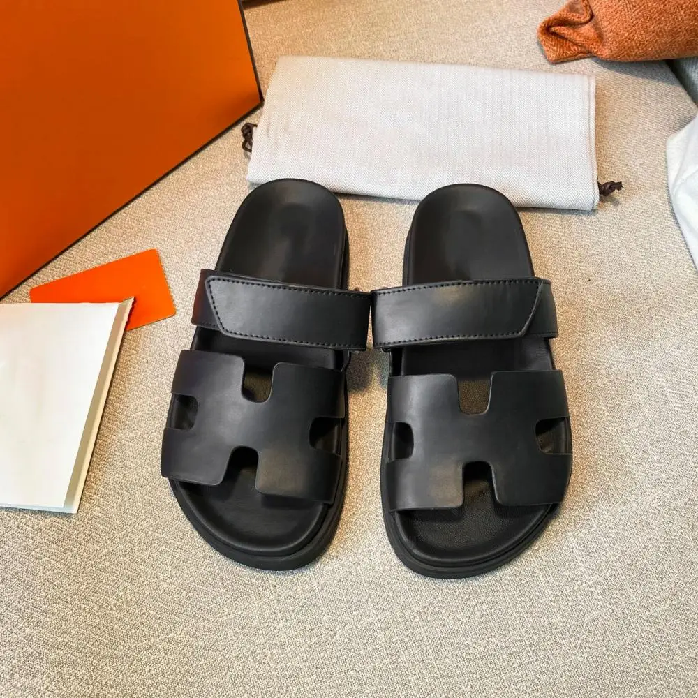 

Leather Flat Sandals Korean Flip Flops Fashion Casual Seaside Vacation Ladies Slippers 2021 Women's Shoes Summer New Style