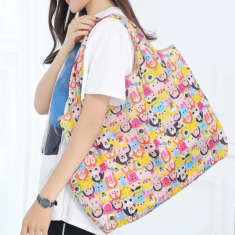 Многоразовая хозяйственная сумка с мультипликационным принтом Экологичная