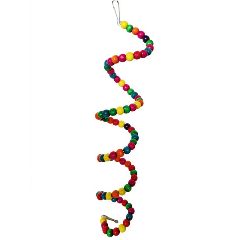 

Cute 7Pcs/Set Parrot Birds Toy Kit Swing Hanging Bells Wooden Bridge Accessories Bird Toy Standing Training Pet Tool