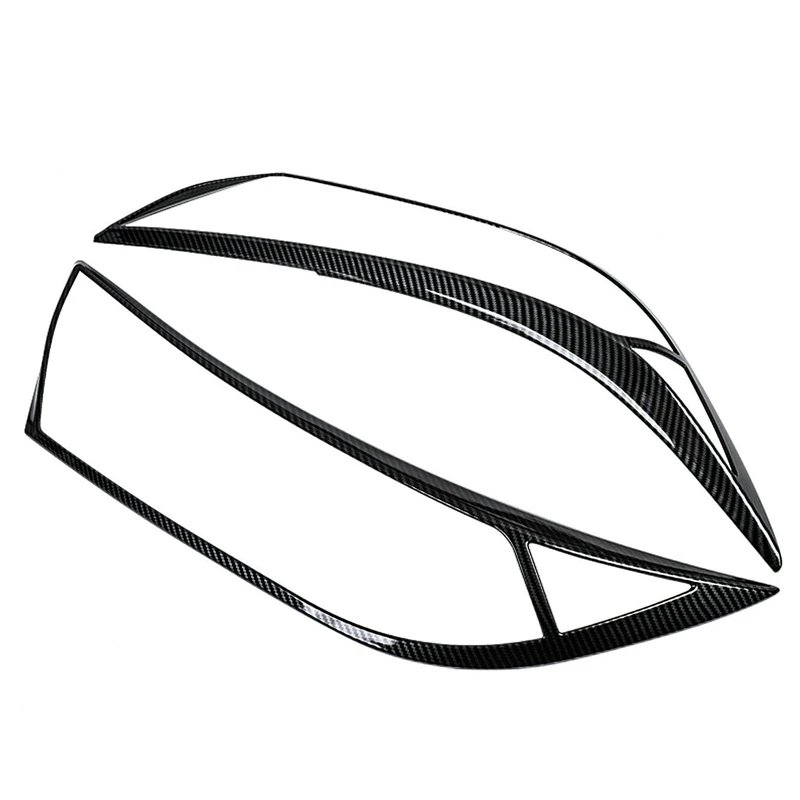 

Carbon Fiber Style Headlight Head Light Lamp Frame Cover Trim for Toyota RAV4 2019 2020