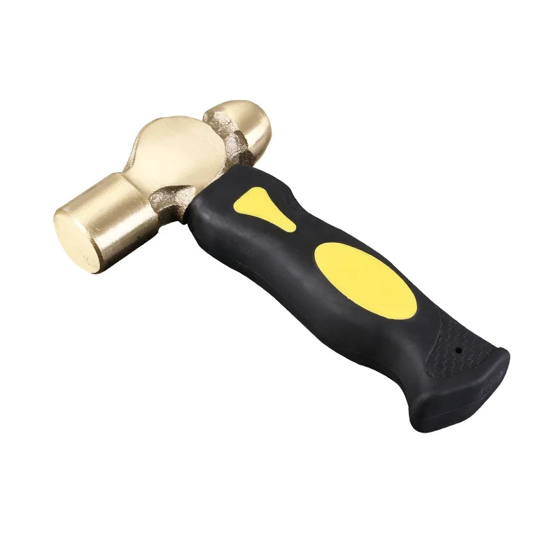 

1Lb Brass Metal Stamping Hammer Double-Face Mallet Heads Brass Hammer With Iron Anvil For DIY Crafts Arts Jewelry Making