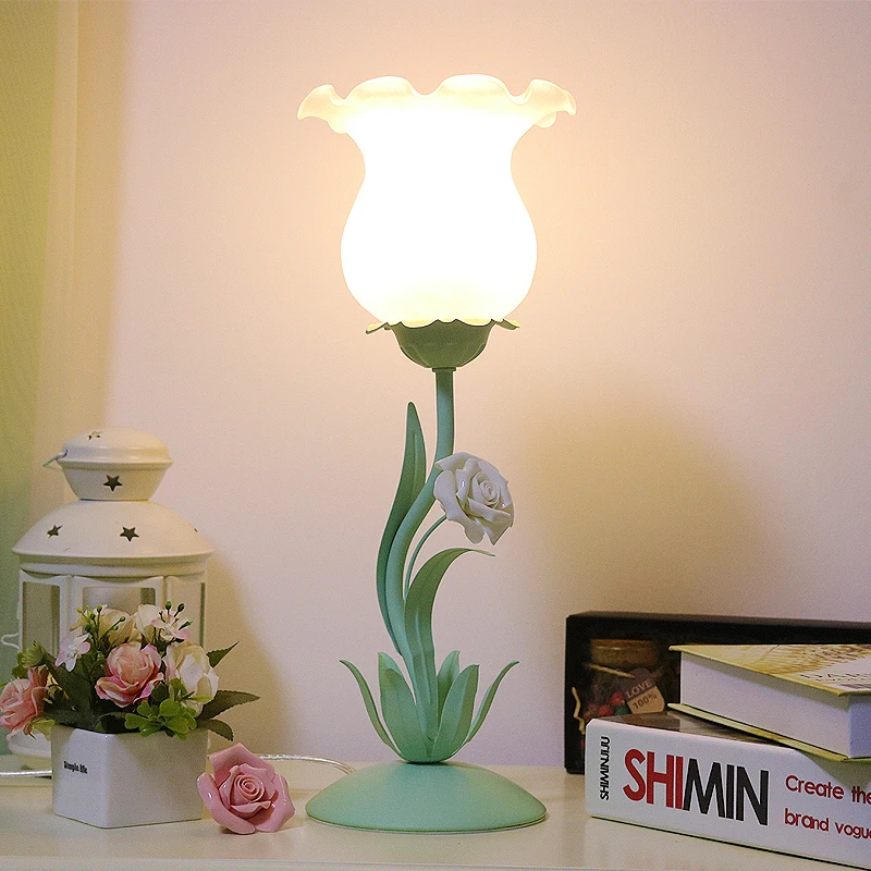 Американская деревенская кованая настольная лампа пасторальная в Корейском