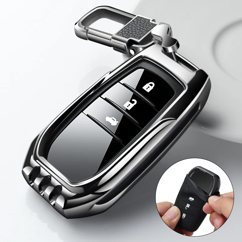 

Zinc Alloy+Silica Gel Car Remote Key Cover Case Key Shell For Toyota CHR C-HR Prado Prius Camry Corolla RAV4 Avalon Car Styling