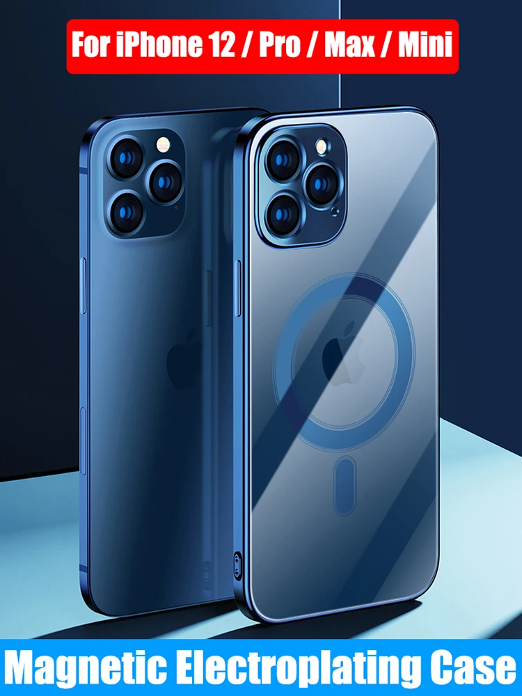 

Magnetic Transparent Clear Electroplating Frame Silicone Case For iPhone 12 Mini 12 Pro Max For iPhone 11 XS Max
